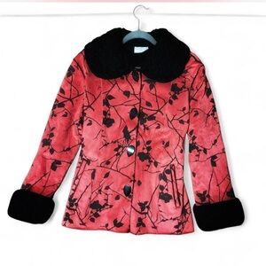 Vintage Whimsigoth Faux sherpa Velvet Jacket penny lane style